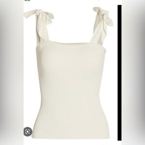 Zimmermann poppy square neck ribbed tie top